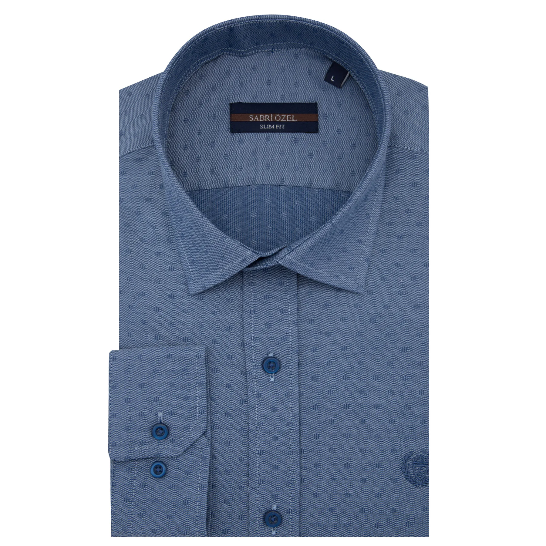Сабри Özel с длинным рукавом рубашка слим Фит Мужская длинными рукавами рисунком