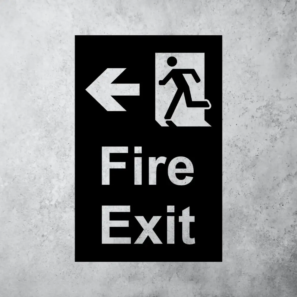 

Fire Exit Signage Wall Sticker Safety Signage Mural For Home And Office Decoration A002079