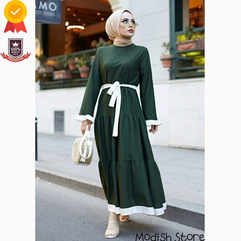 Женское платье с поясом, длинное платье Дубай, абайя, Рамадан, Турция, кафтан, женская одежда, сарафан, марокканская и европейская одежда, 2021