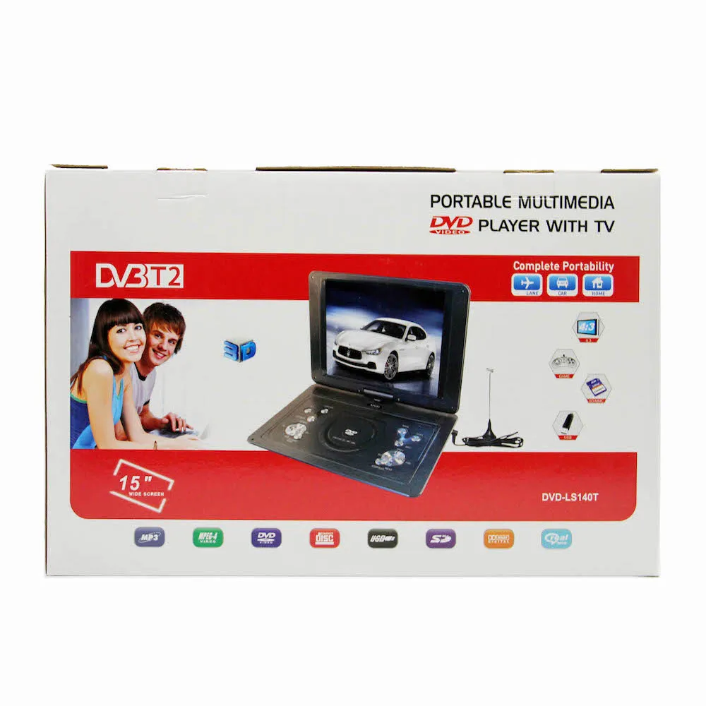 DVD плеер портативный с цифровом тюнером DVB-T2 поворотный экран 15&quot Eplutus LS-140T |