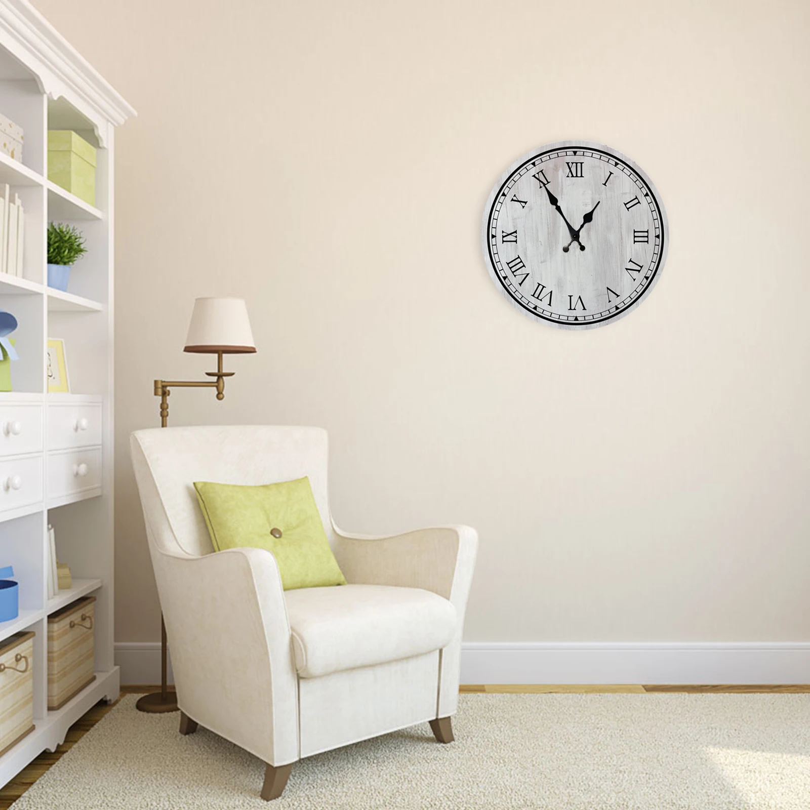 

13.5 Inch Nordic Simple Wooden Wall Clock Silent Non Ticking Quartz Wall Clock House Decoration Living Room Bedroom Home Decor