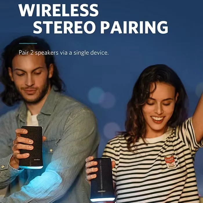 Soundcore Portable Flare outdoor IPX7 waterproof Speaker LED light EQ adjustment 360 degree surround sound Bluetooth Speaker. |