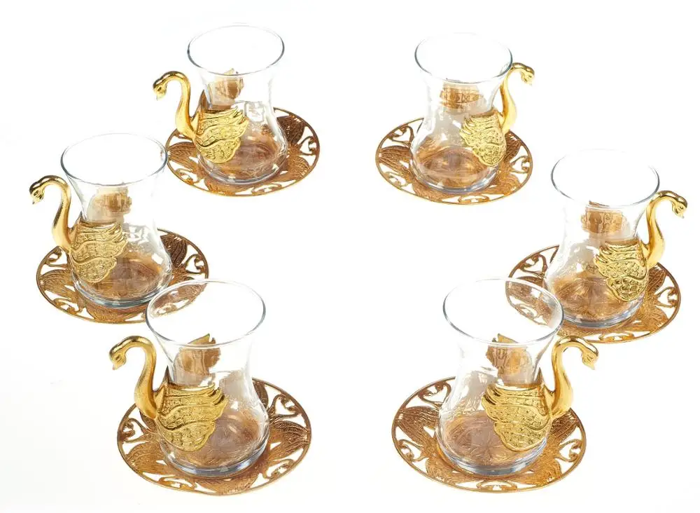 Турецкий чайный набор для 6 человек с сервировочным лотком Турецкая чайная чашка