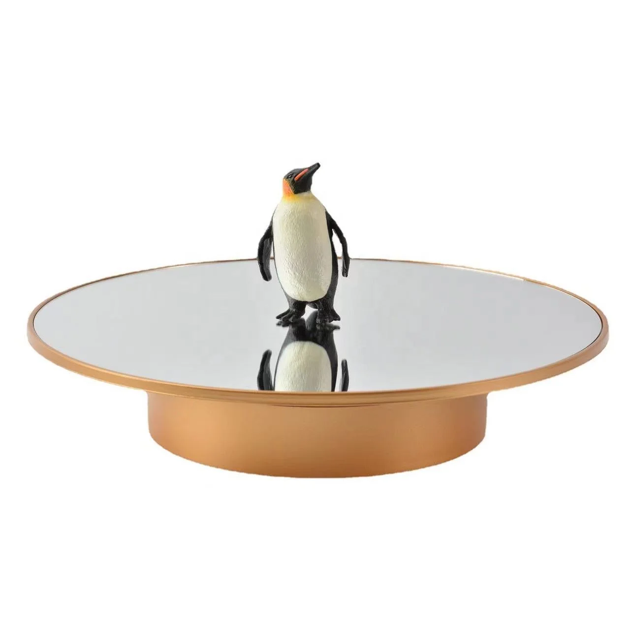 25cm 360 degree gold mirror panoramic display suede electronic rotating turntable live shooting electric rotating stand free global shipping