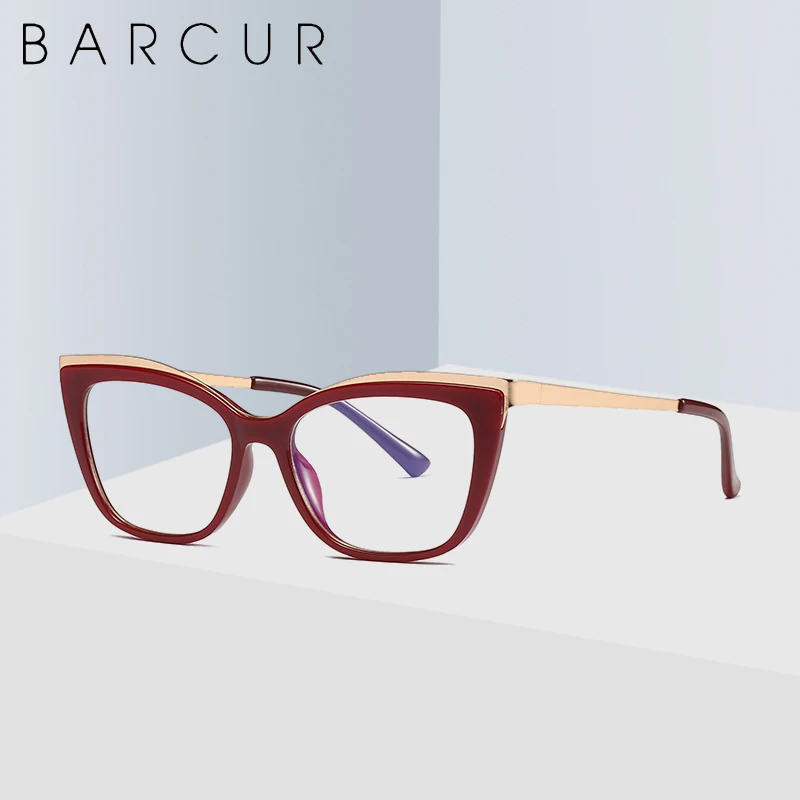 

BARCUR TR90 Anti Blue Light Ray Lense Cat Eye Style Frame Reduce Glare Blocking Rays Glass Computer Glasses Women