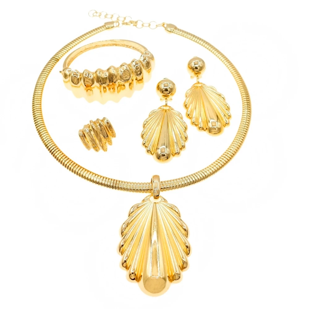Новейшее золотое ожерелье из Дубая набор ювелирных изделий для женщин
