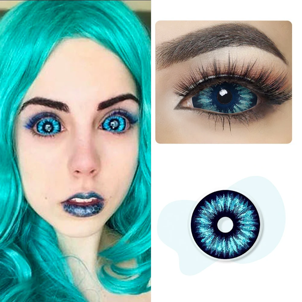 22MM Sclera Lenses Sasuke Sharingan Contacts Anime Cosplay Crazy Lens for Eyes Colored Halloween Big Eye | Красота и здоровье