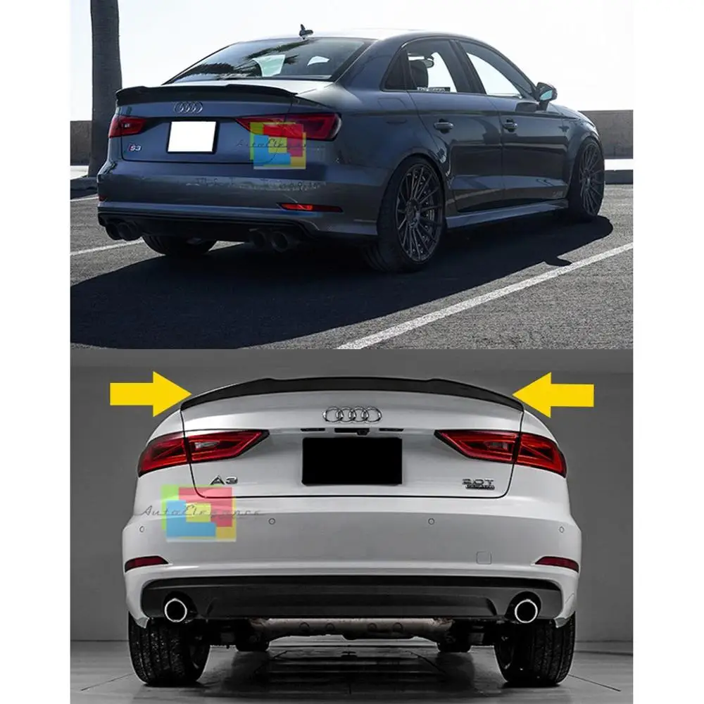 

AUDI A3 8V For Models 2013 - 2020 Sedan Bat Spoiler Piano Black Abs Plastic Car Accessories Universal Sporty Ornament