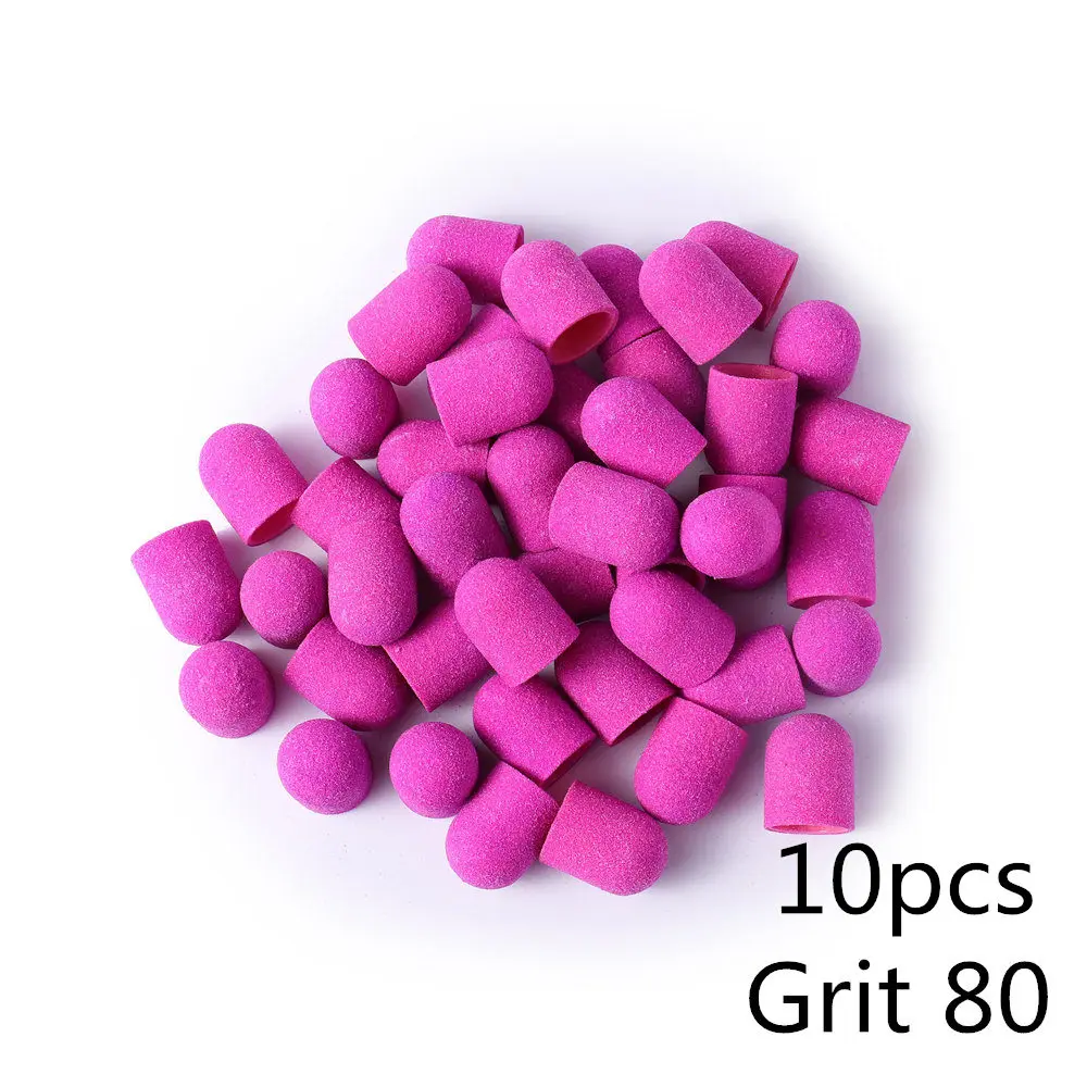 10pcs BNG 10/20 штук 13*19 шлифовальный блок Кепки для профессионального педикюра, инструмент для ухода за ногами фиолетового и зеленого цветов, шлифовальной ленты, Электрический Фрезер для ногтей искусство 80/120/180 - Цвет: 10pcs
