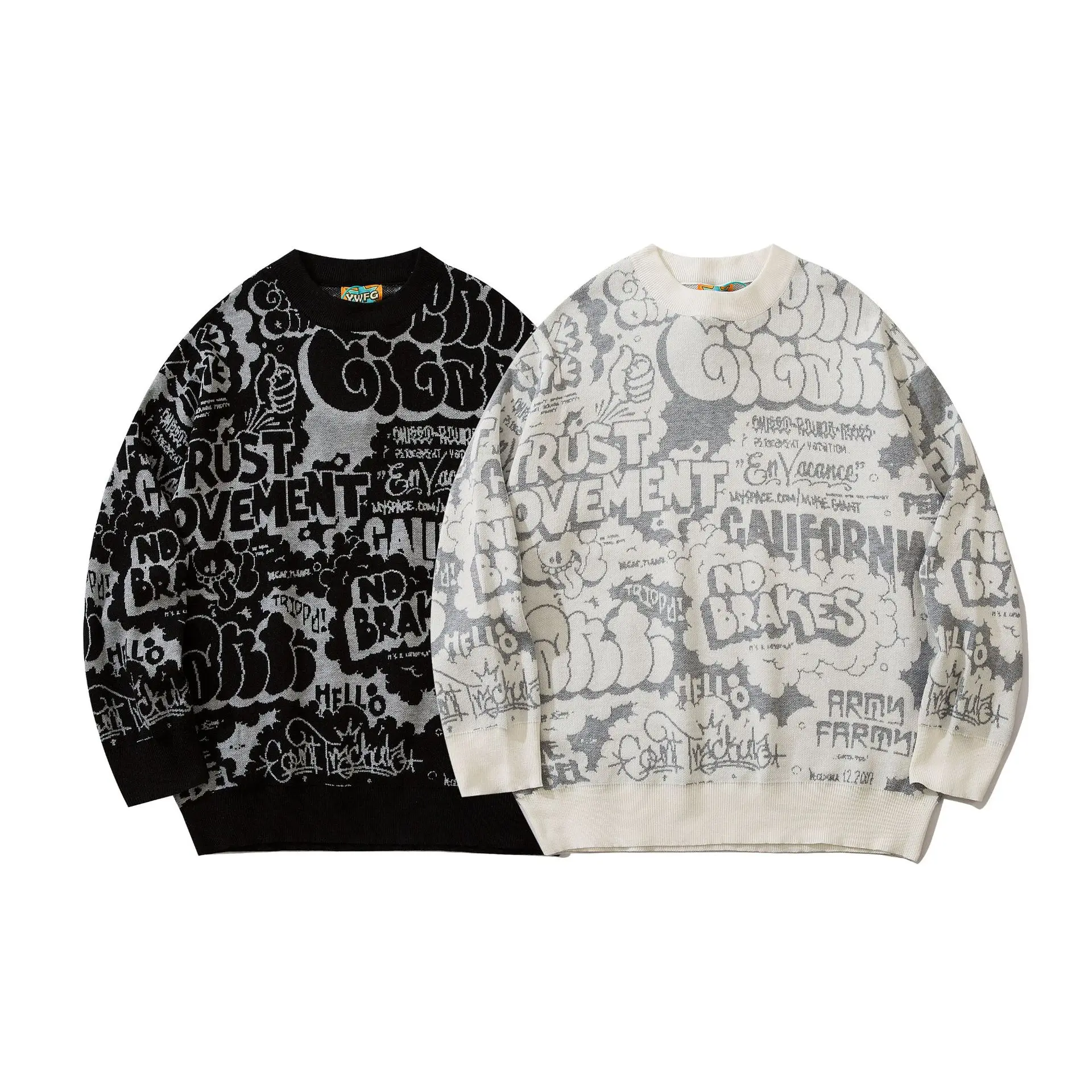 

Harajuku Clothes Sweater Male Knit Streetwear Sweatshirts Men Wool Blends Hip Hop Cashmere Pullovers Men's Vintage FASHION