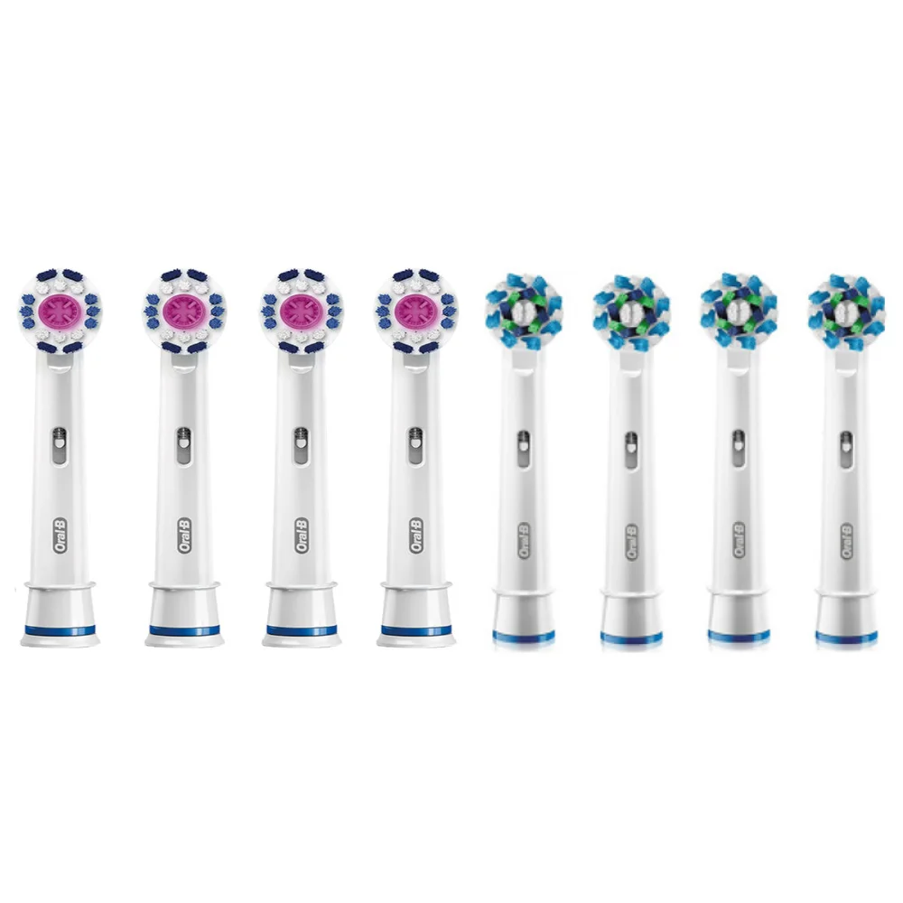 Набор насадок для зубных щеток Oral B Cross Action EB 50 4 и 3D White 18 (8 шт)|Насадки щеток| |