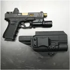 Внутренняя часть пояса kydex кобура IWB для Glock G17 G19 G25 G34 G22 G45 с Surefire X300 ультра фонарик 500 люмен