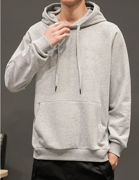 

Obrix Male Casual Style Comfy Hoodie Kangaroo Pocket Hooded Full Sleeve Solid Pattern Sweatshirt For men