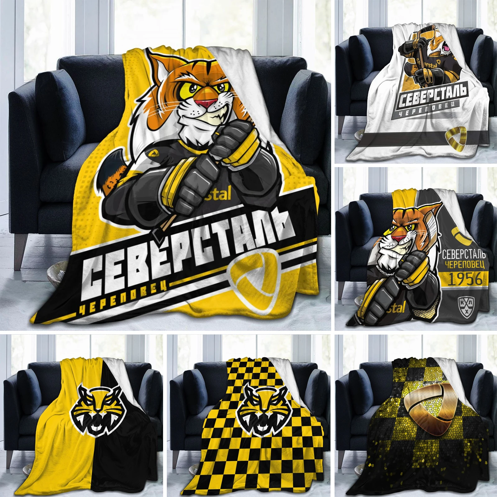 

Severstal Cherepovets Hc Fleece Blanket Ultra Soft Flannel Blanket Digital Printed All Season Premium Fluffy Microfiber Fleece