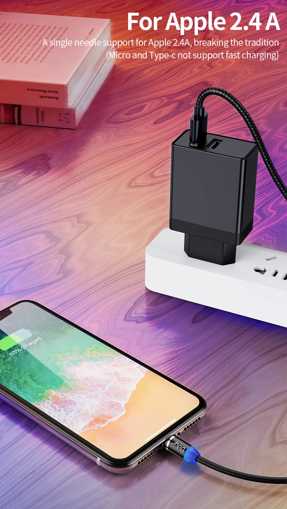 Udyr 2 м Магнитный Micro USB кабель для iPhone samsung Android мобильный телефон Быстрая зарядка usb type C кабель магнит зарядное устройство провод шнур