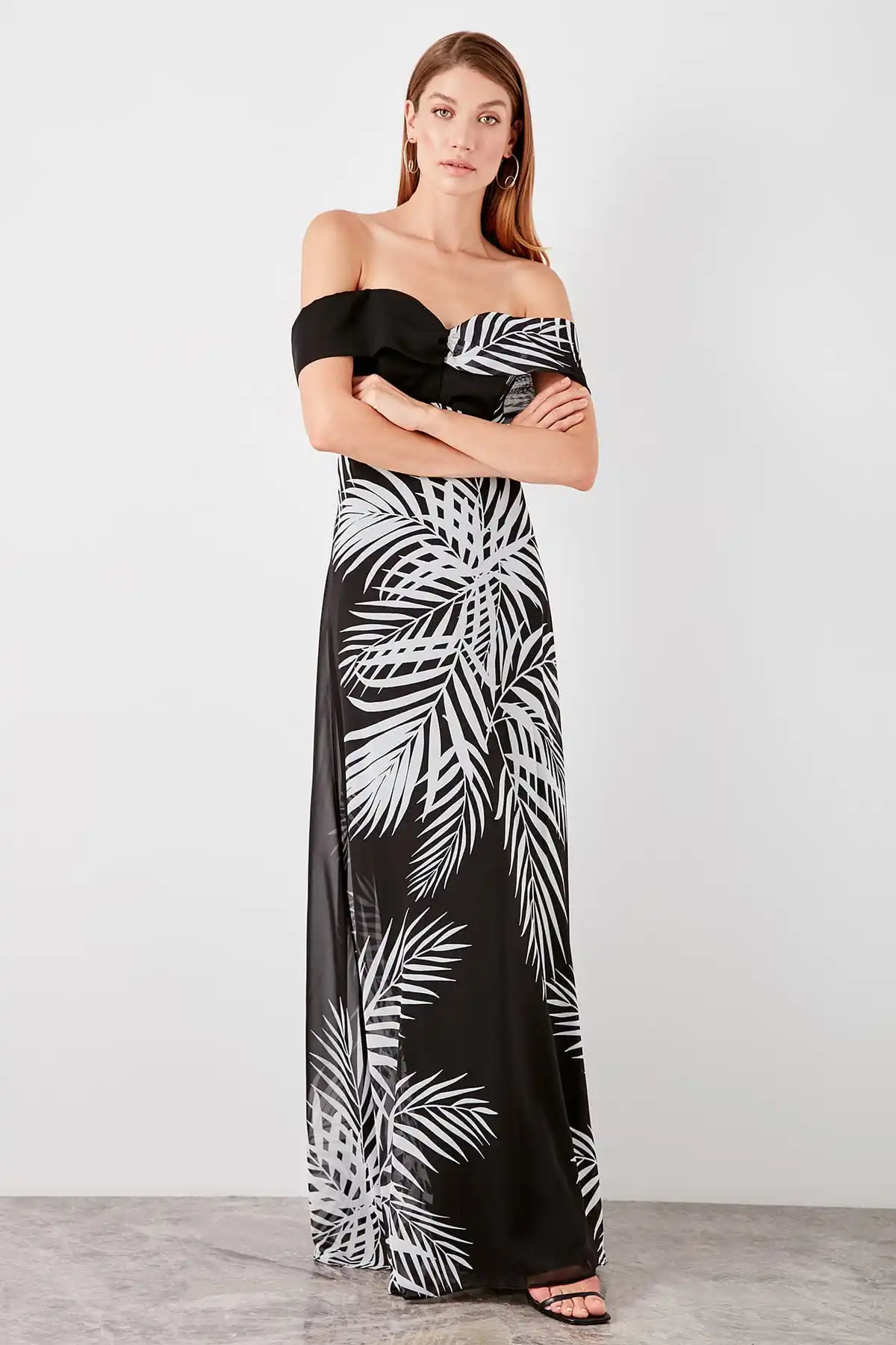 Trendyol вечернее платье с цветочным принтом TPRSS19HS0078 | Свадьбы и торжества