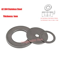 102050pcs a2 304 stainless steel flat washer plain gasket ring pad m3 m4 m5 m6 m8 m10 m12 m14 m16 m18 m20 thickness 1mm