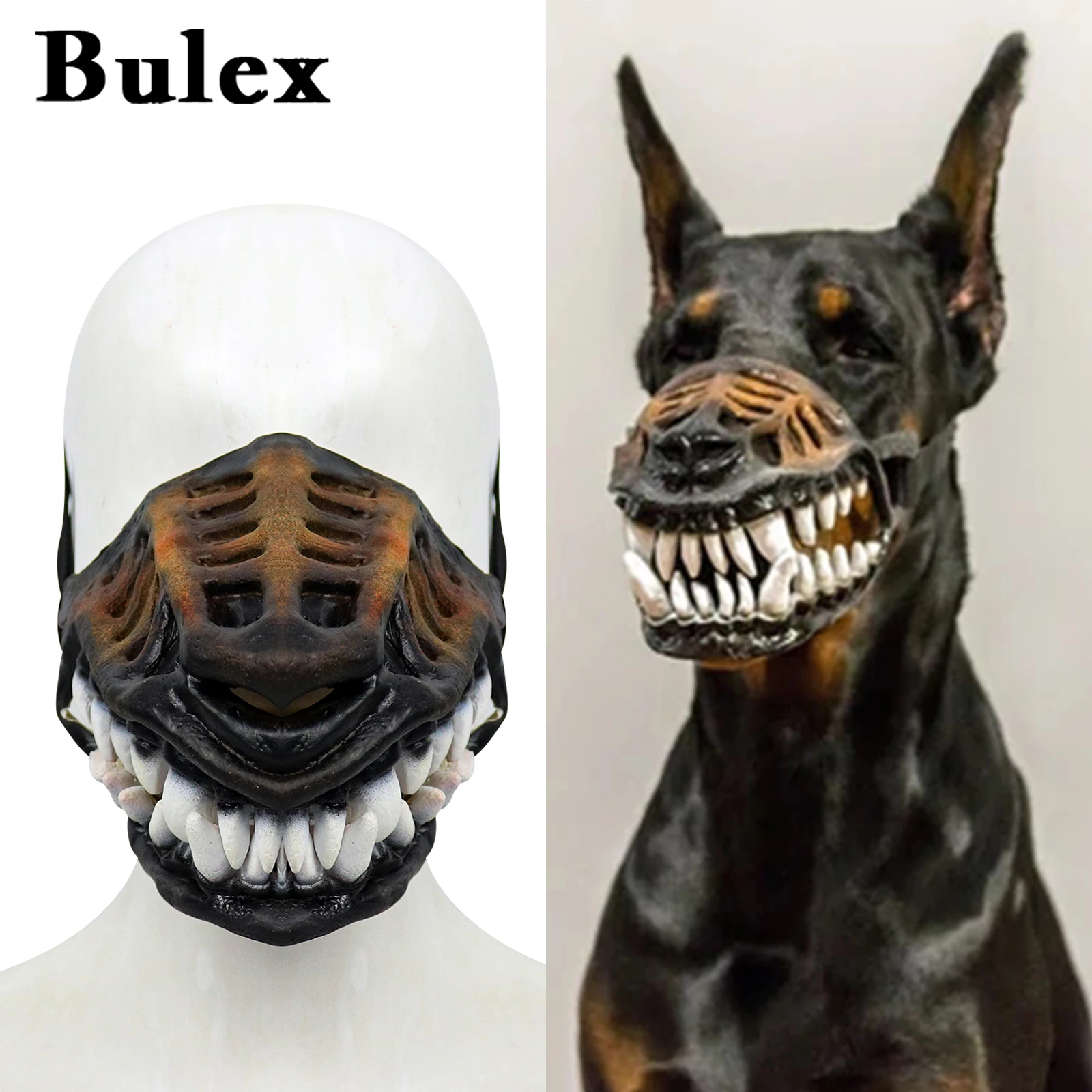 Bulex Fashion Dog Mouth Mask Padded Latex Rubber Role Play Dog Mask Puppy Halloween Cosplay Props