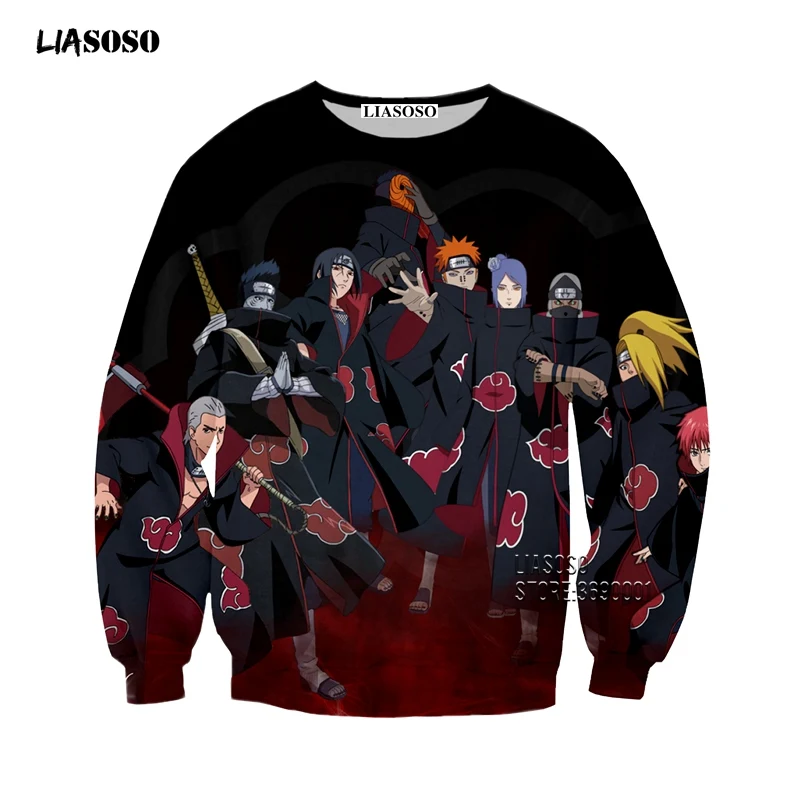 2 Liasoso толстовка с капюшоном с 3D принтом для мужчин и женщин Аниме Наруто Akatsuki Учиха Итачи Саске Повседневная Уличная одежда с длинным рукавом X2649 - Цвет: 2