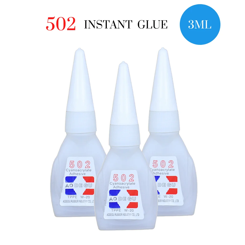 Free ship 1 /3/5/10 Bottle 3ML 502 Instant Glue Strong Adhesive DIY Liquid Jewelry Toy Shoes Super Quick Drying Transparent Glue