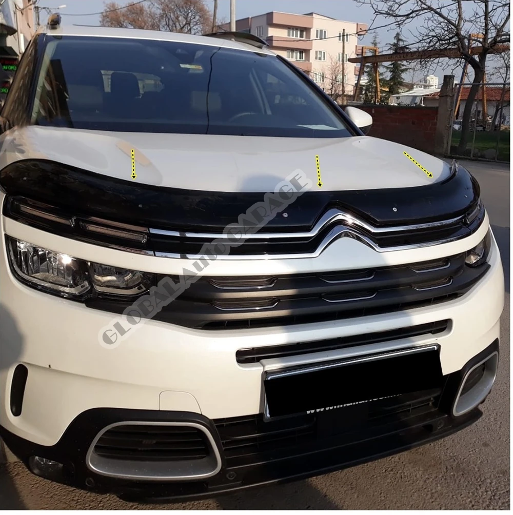 

Для Citroen C5 2017-2021 Передняя фонарь дефлектор капота защита капота автомобильный аксессуар аксессуары для автостайлинга