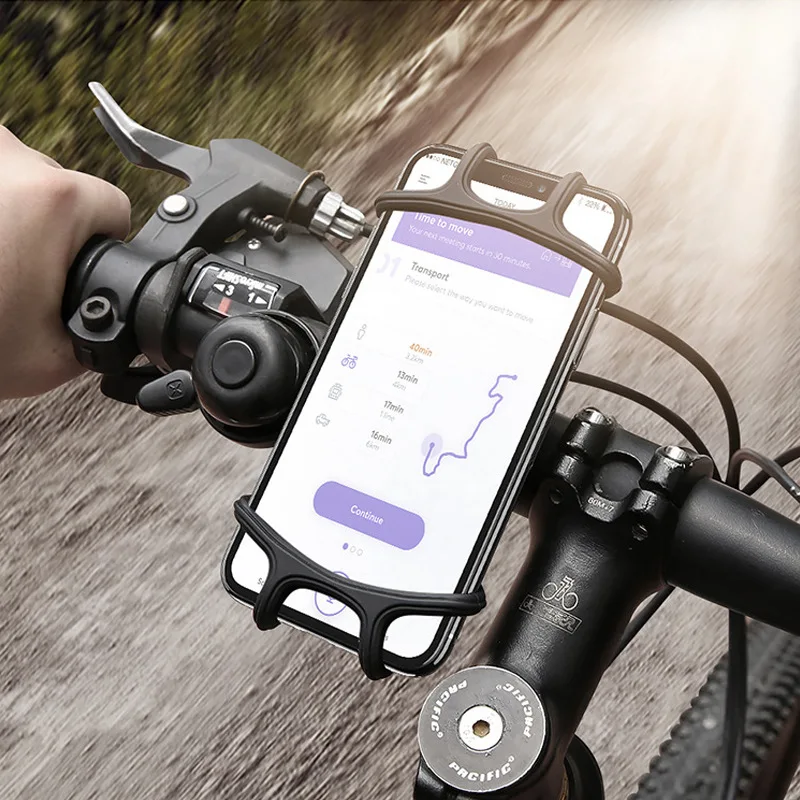 Вращающийся на 360 ° силиконовый кронштейн для телефона подставка велосипеда и