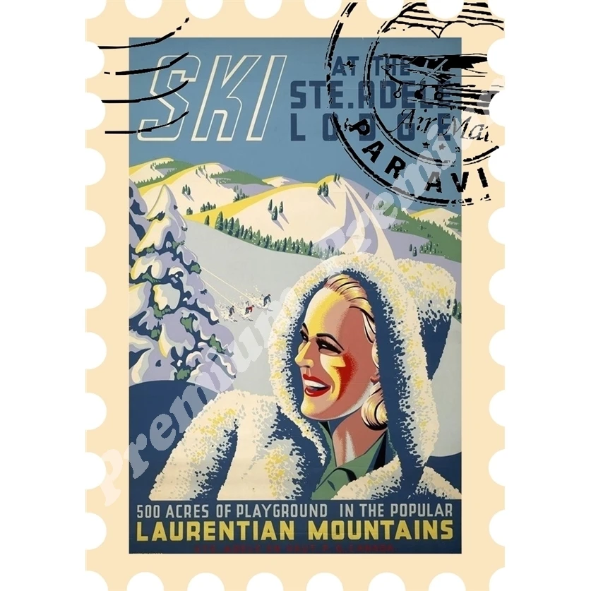 Квебек Сувенирный магнит Винтажный туристический плакат | Дом и сад