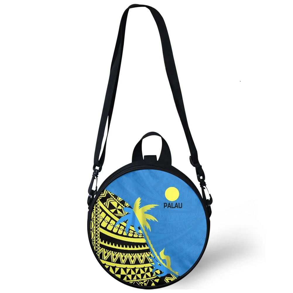 

Women Shoulder Bag Casual Outdoor Round Bag Canvas Handbag Palau Badge and Flag Logo Messenger Bags Crossbody Bags for Women