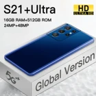 Новинка, смартфон глобальная версия S21, телефон с экраном 16 + 512 ГБ, мобильный телефон с 10-ядерным процессором, Android 10, 6800 мАч, игровой телефон с функцией распознавания лица