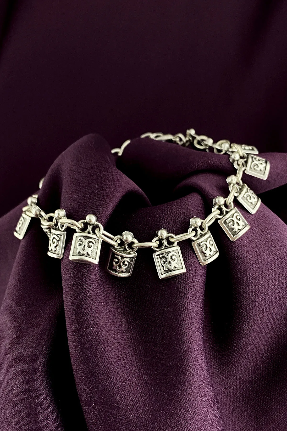 

Ethnic Model Stylish Antique Silver Plated Adjustable Anklet Bracelet