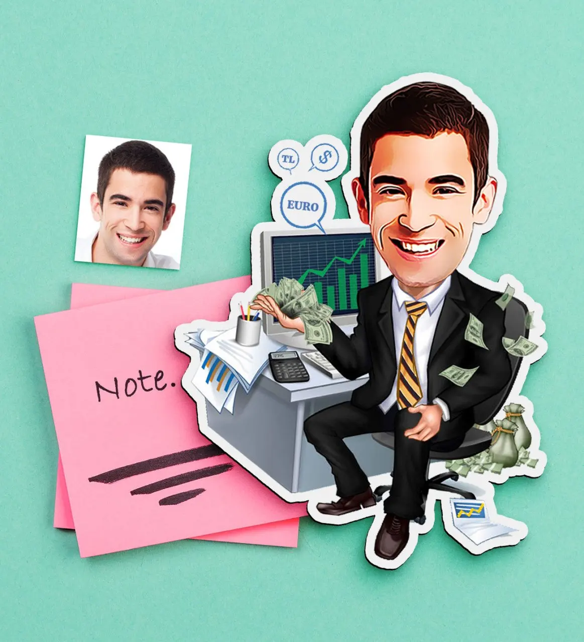 

Personalized Mr Banker Caricature Of Wooden Magnet