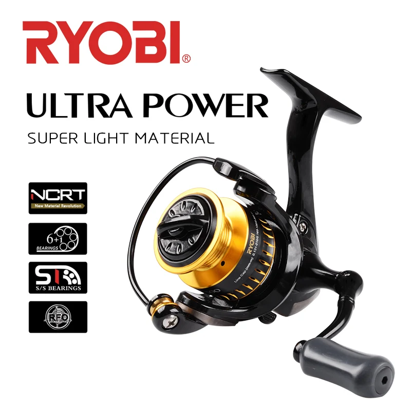 RYOBI ULTRA POWER 500/800/1000 Spinning Fishing Reel 6+1BB Gear Ratio 5.2:1 Stainless Steel Bearing Saltwater Reel Fishing Wheel