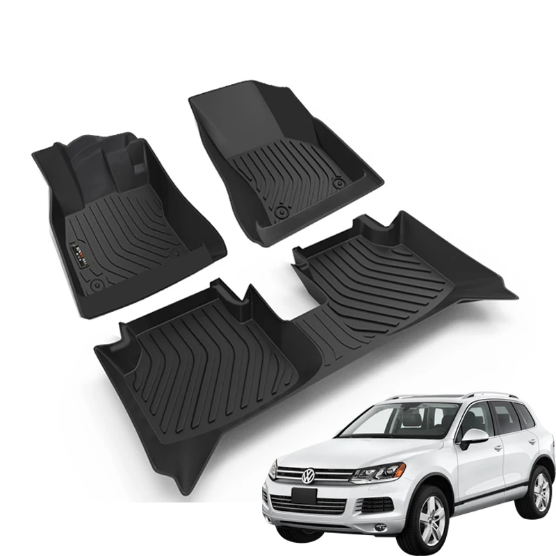 

Car Floor Rubber Mats For VW Touareg 2011 2012 2013 2014 2015 Women Carpet Rugs Pads Full Set Interior Details Auto Accessories
