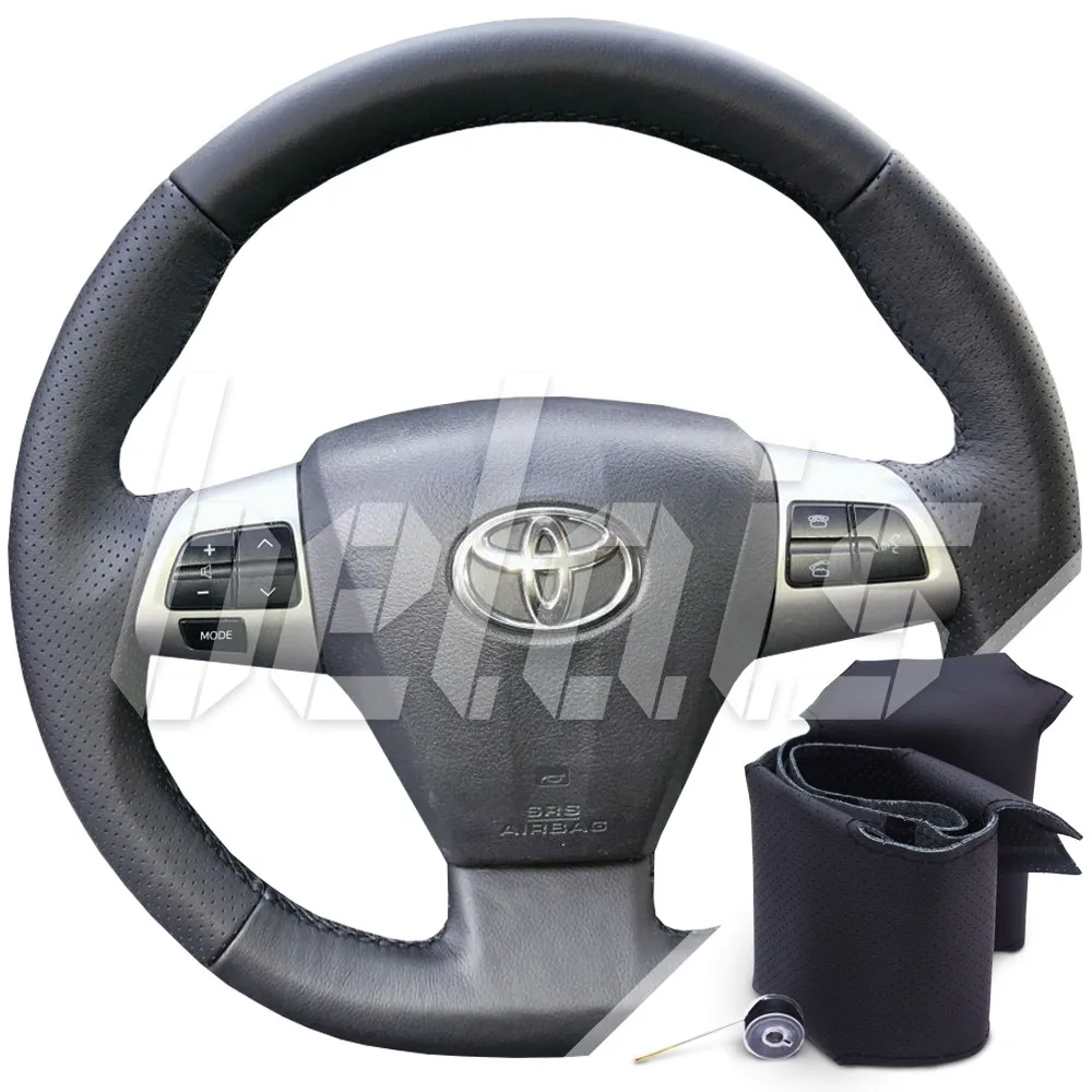 Braid steering wheel genuine leather Toyota Wish II 2009-2017G. A. (to replace the factory skin black) # kt-0322 | Автомобили и