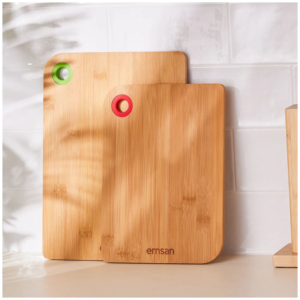 Two Piece Set Bamboo Cutting Board Healthy Material Home Useful Tool Kitchen Appliance Practical And Smart Product