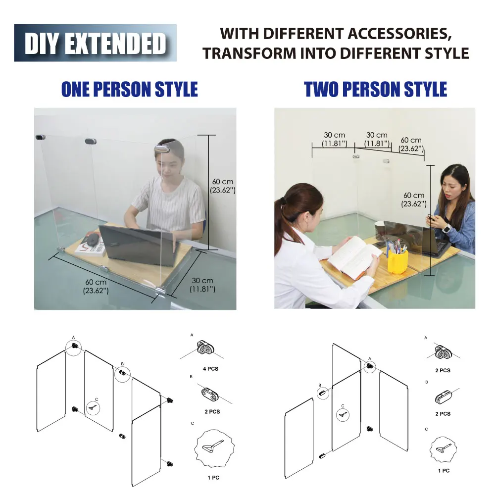 Новый прозрачный акриловый щит защита для Чипса одного/двух человек