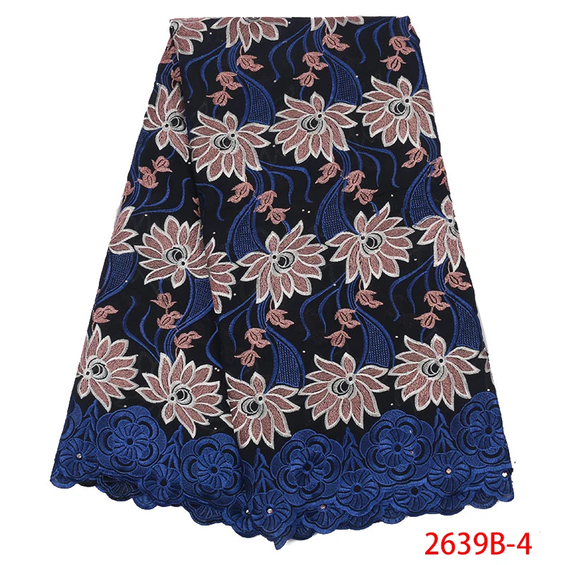 African fabric lace 2019 High quality swiss New voile in switzerland with embroidery stones KS2639B-3 | Аксессуары для одежды