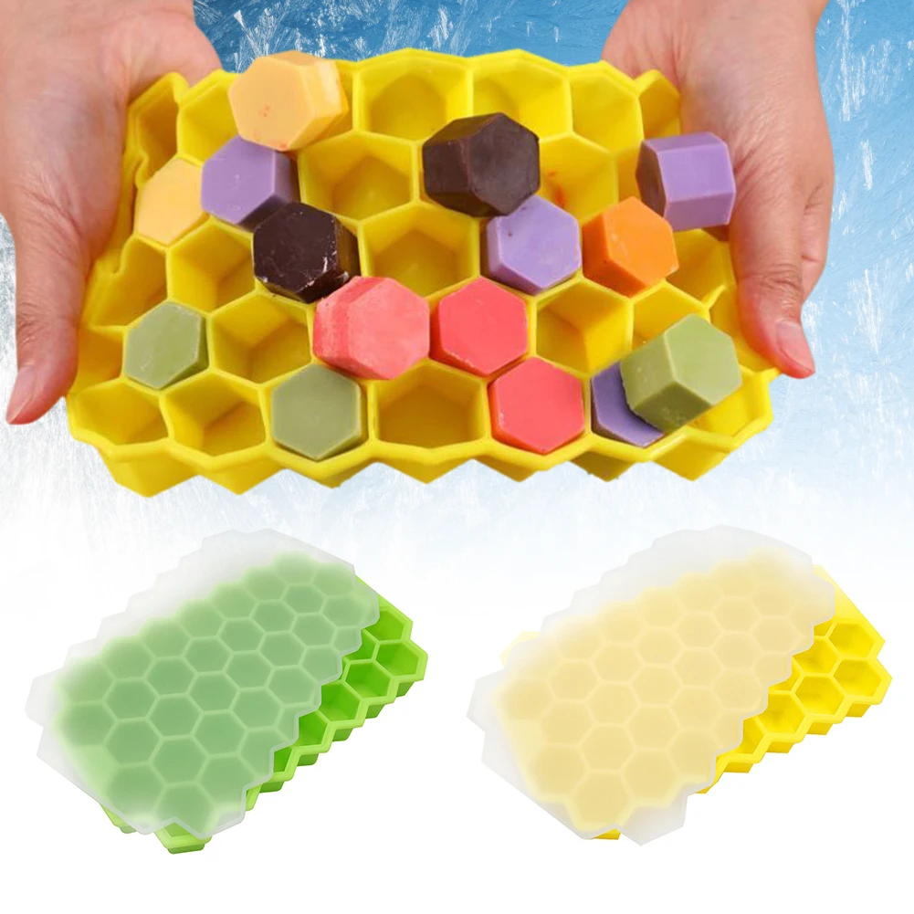 

Ice Cube Tray DIY Ice Cube Maker Reusable Silicone Ice Molds with Lids for Pudding Popsicles Whiskey Cocktails Food Grade Mold