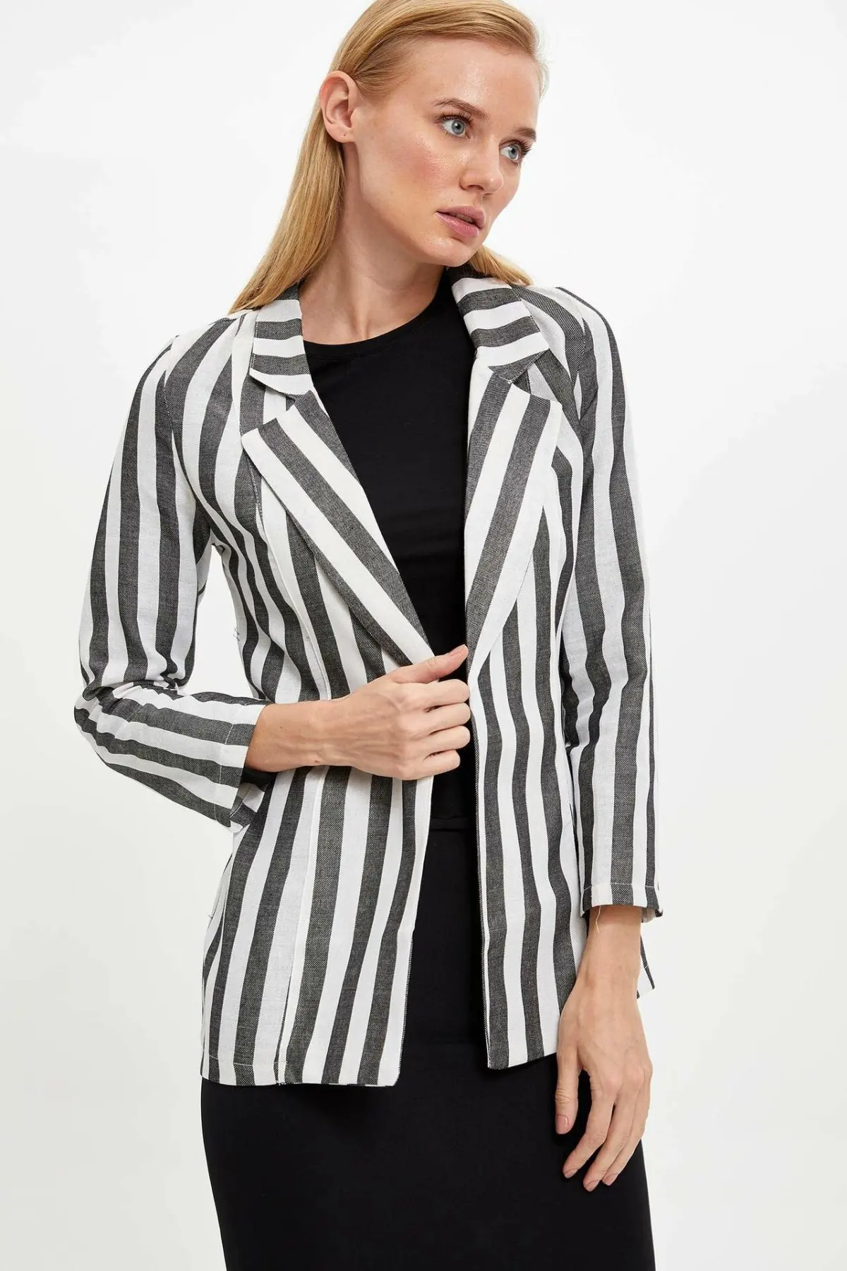 Дефакто женское Полосатое пальто одежда для отдыха Повседневный женский тонкий