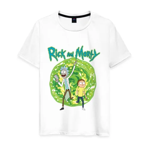 Мужская футболка хлопок Rick and Morty in the portal | Футболки