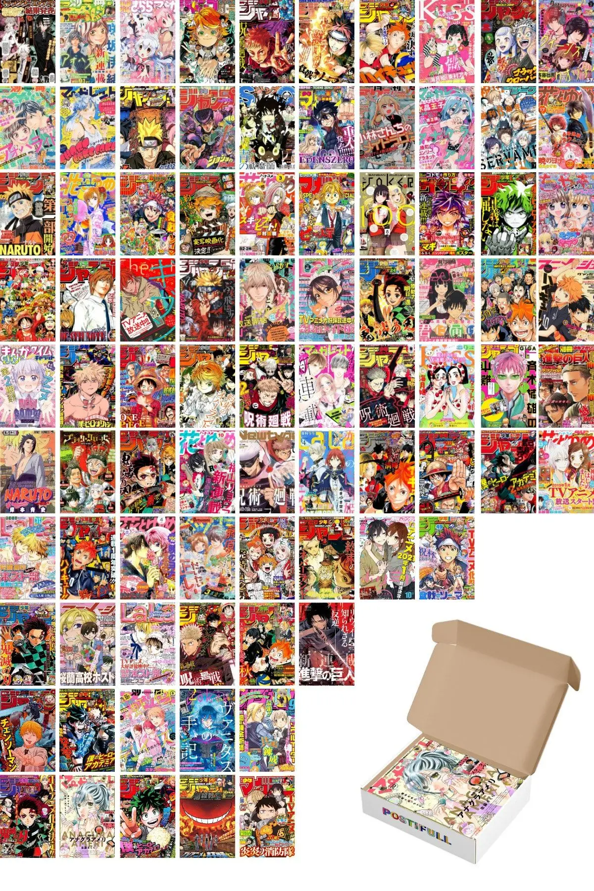 Conjunto de póster de Anime de Manga, juego de Collage de revistas, 84 piezas, recubierto de