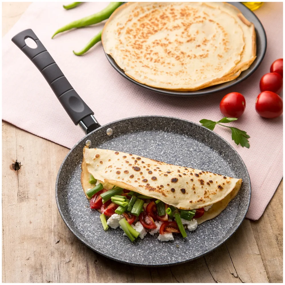 

Crepe Pancake Pan 25 Cm Gray Color Titangranite Multi-Purpose Granite Coating Teflon Healthy Home Useful Appliance Kitchen