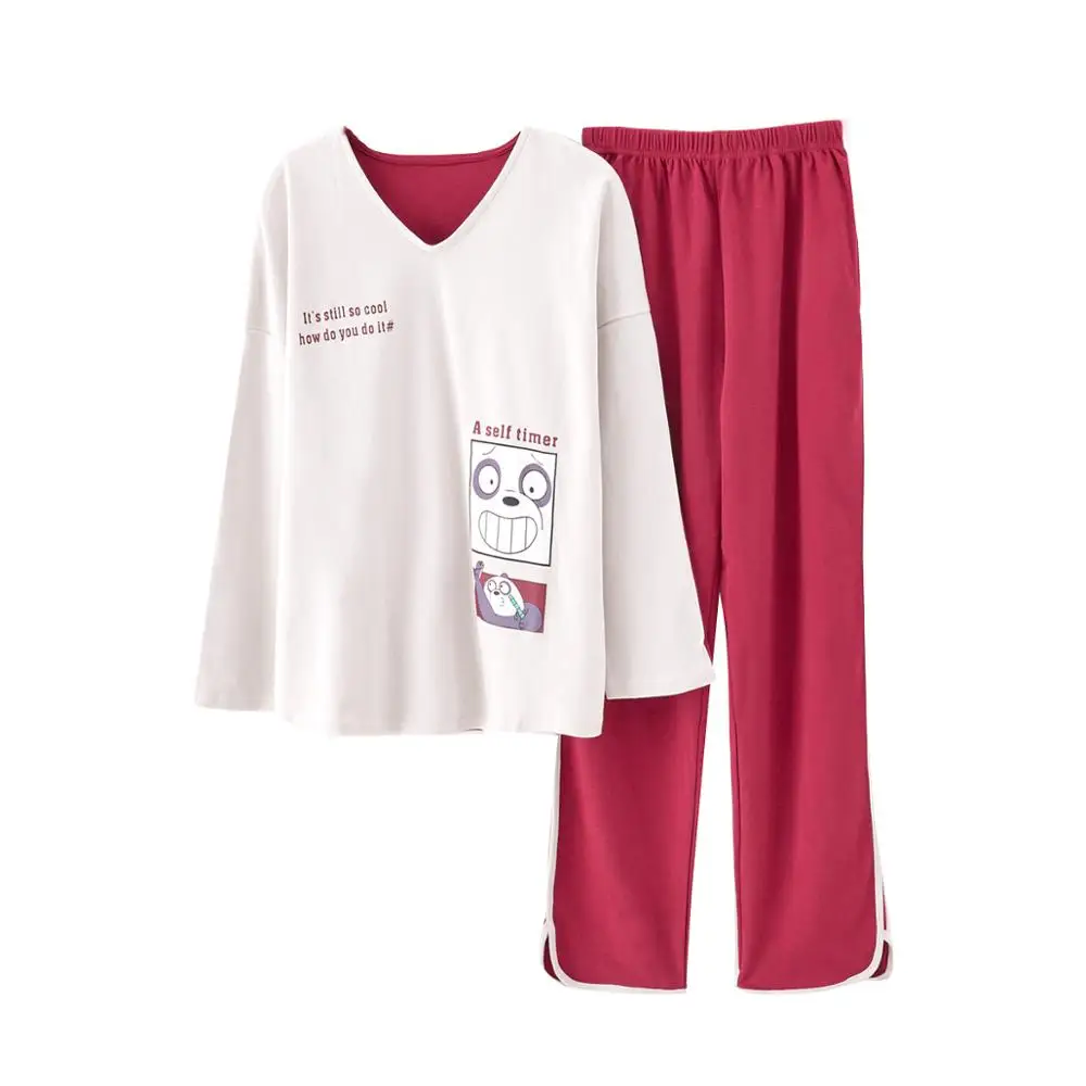Женский пижамный комплект Unifizz Подростковая Пижама длинные брюки + рубашка