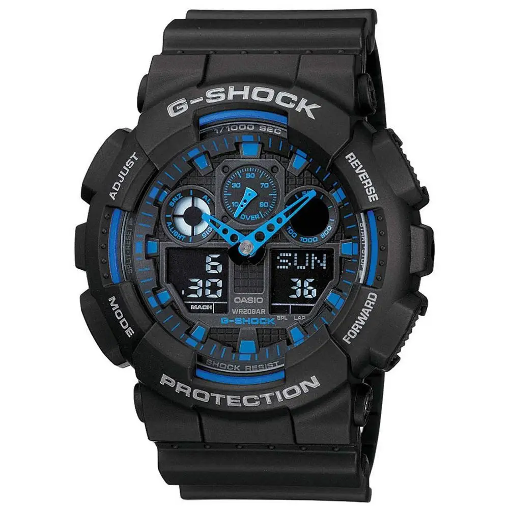 Мужские Аналоговые часы Casio G Shock с цифровым синим циферблатом мужские спортивные