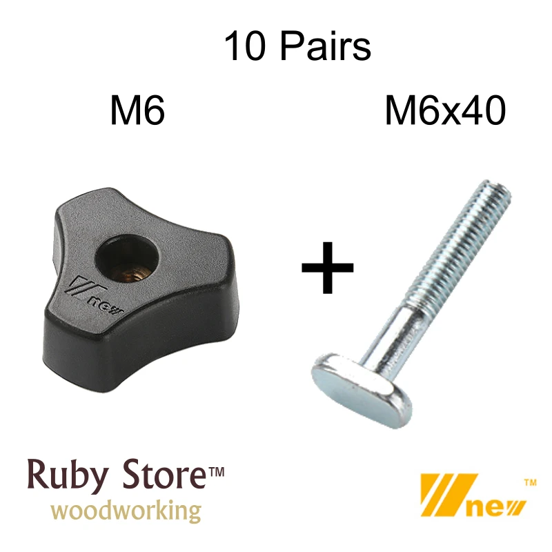 

Rubyliutools Звезда Ручка M6 + T-nut M6x40/70 для нестандартных Т-треков