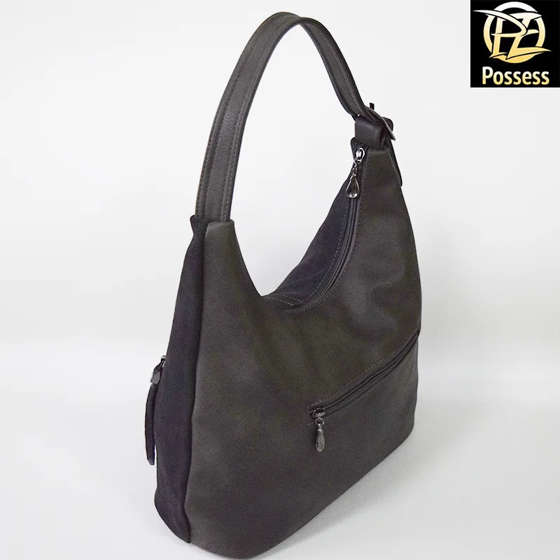 Женская сумка мешок А65-6 натуральная замша+кожзаменитель | Багаж и сумки