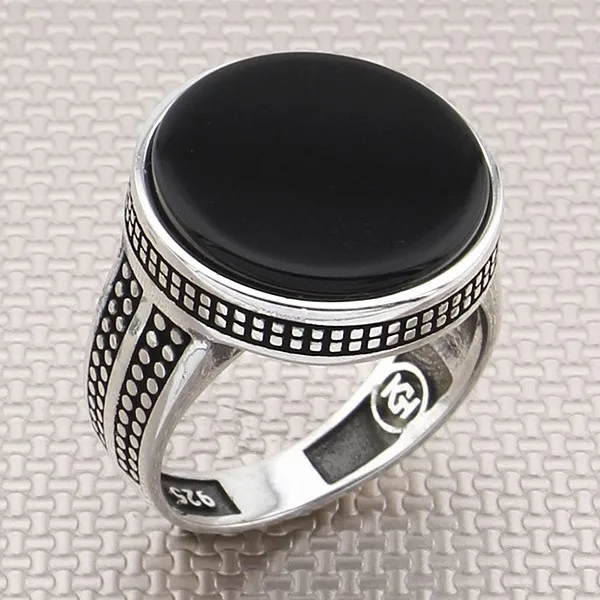 

Points Black Onyx Gemstone Men 925 Sterling Silver Ring Jewellery Handmade Natural Gemstone Men Silver Ring