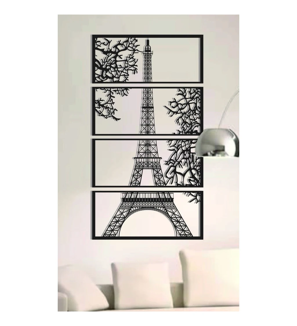 Eiffel Tower Wood Wall Art Photos for Living Room Desert Home Office New 3D Creative Stylish Bedroom Kitchen