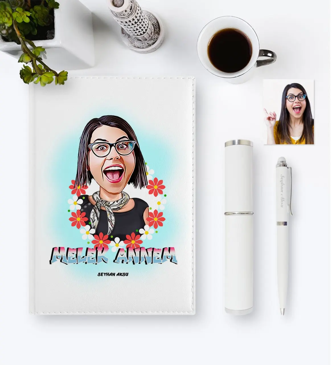 

Personalized Angel Mom Cartoon 2020 Leather Organizer & Pen Gift Set