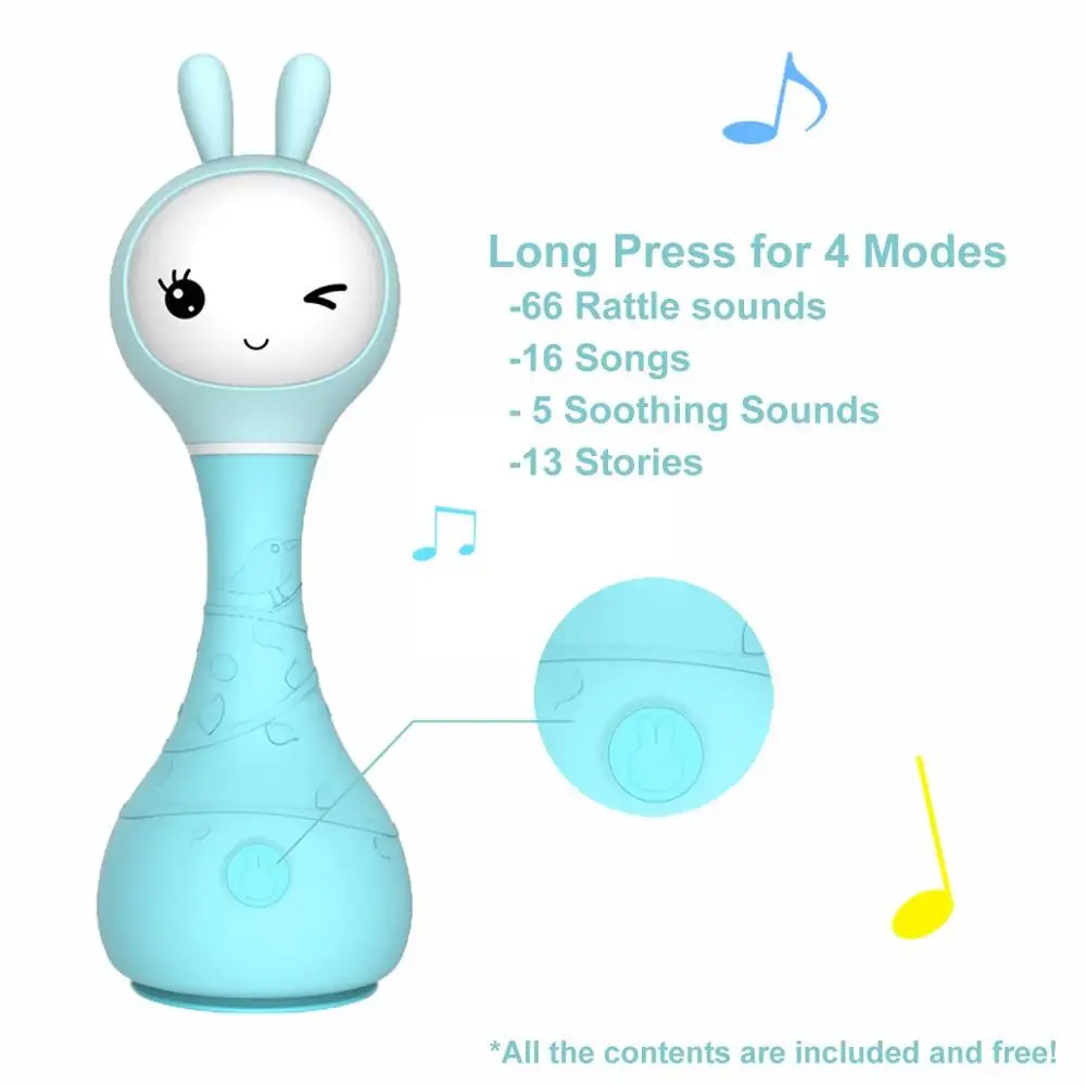 R1 Alilo Smarty Bunny Новорожденные электронные погремушки с рассказами музыкальный